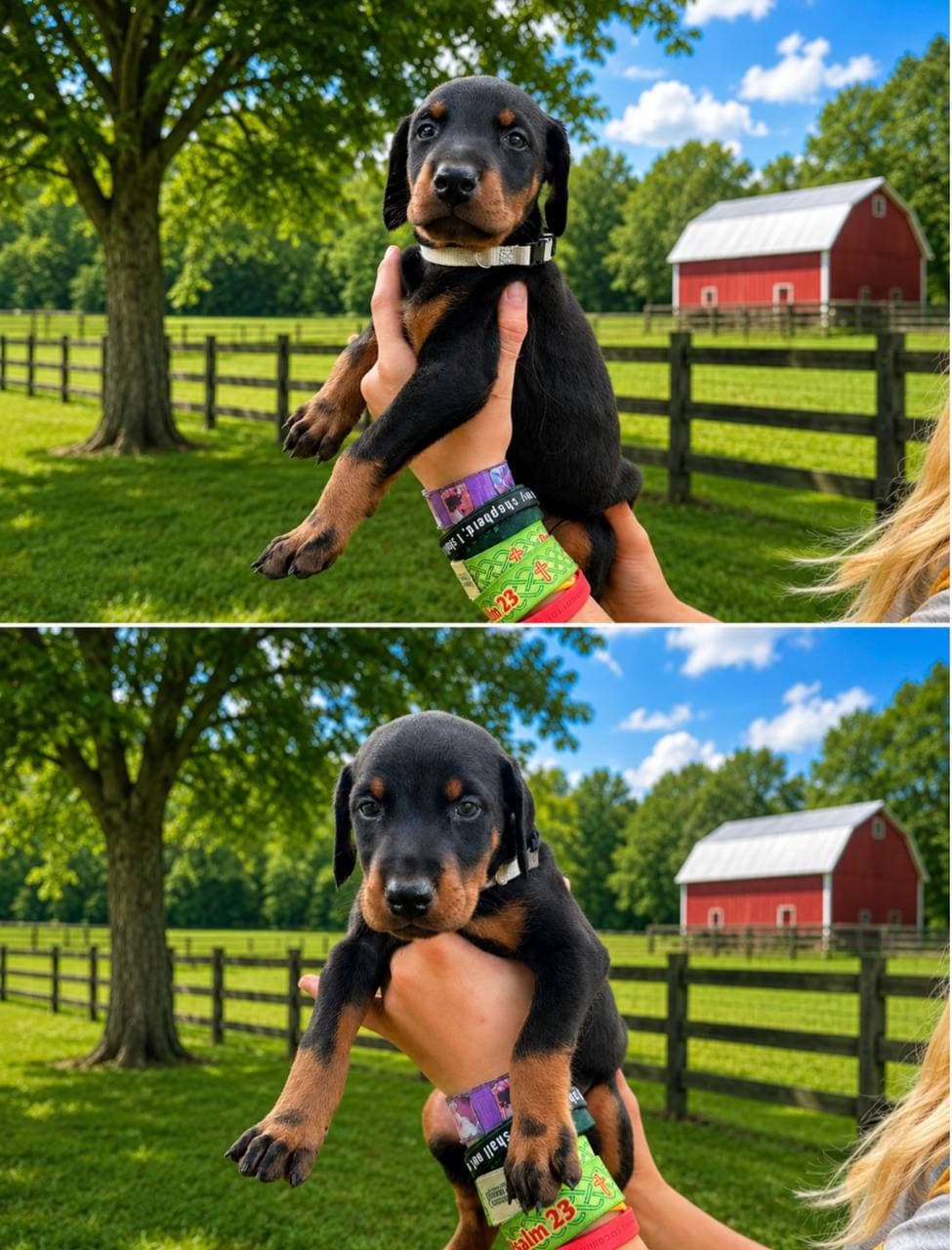 Grey Collar Male — Male Black & Rust Doberman puppy
